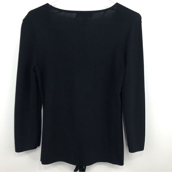 Cable & Gage Black Lace Up Stretch Knit Top - Picture 8 of 13